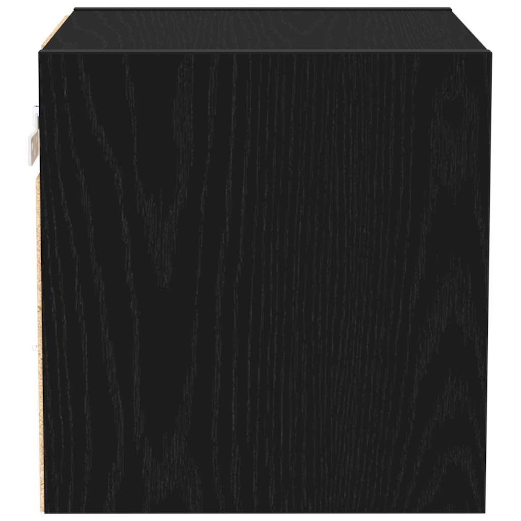LED Wand Nachttischschrank 2 pcs Schwarz 30 x 28,5 x 30 cm