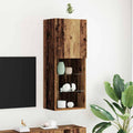 TV-Schrankset mit LED Altholz 40,5 x 30 x 102 cm Holzwerkstoff