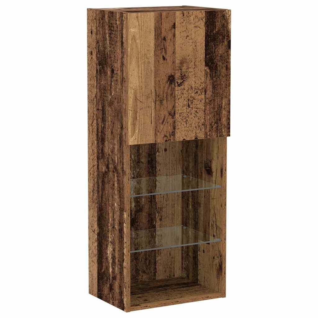 TV-Schrankset mit LED Altholz 40,5 x 30 x 102 cm Holzwerkstoff