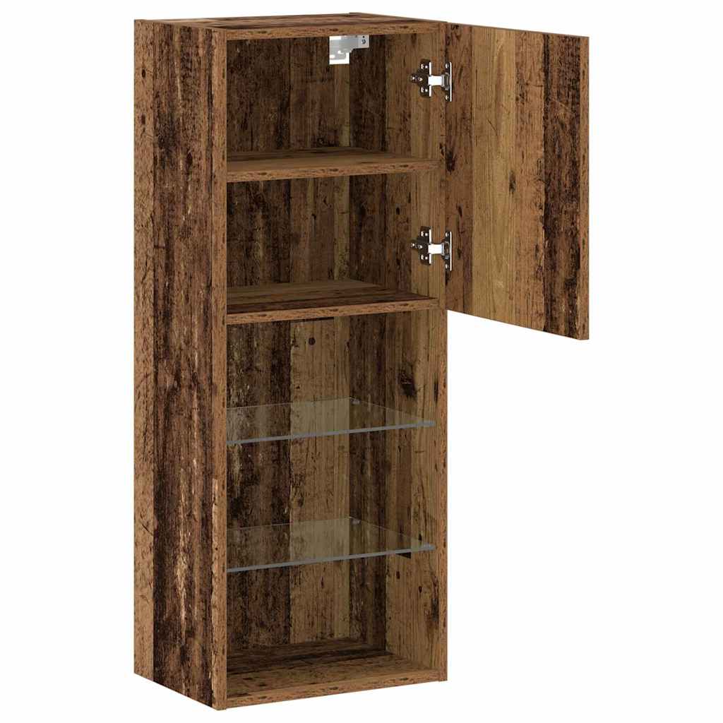 TV-Schrankset mit LED Altholz 40,5 x 30 x 102 cm Holzwerkstoff