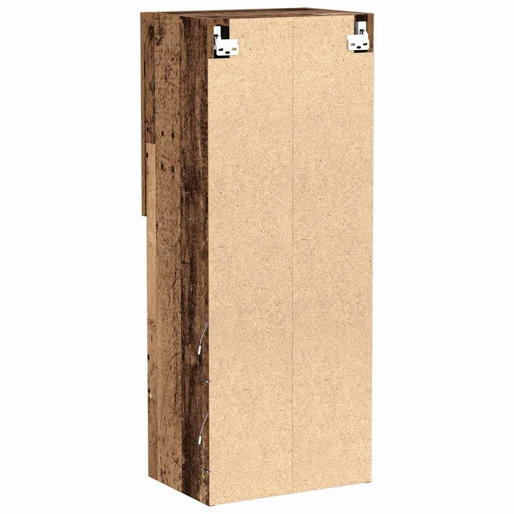 TV-Schrankset mit LED Altholz 40,5 x 30 x 102 cm Holzwerkstoff