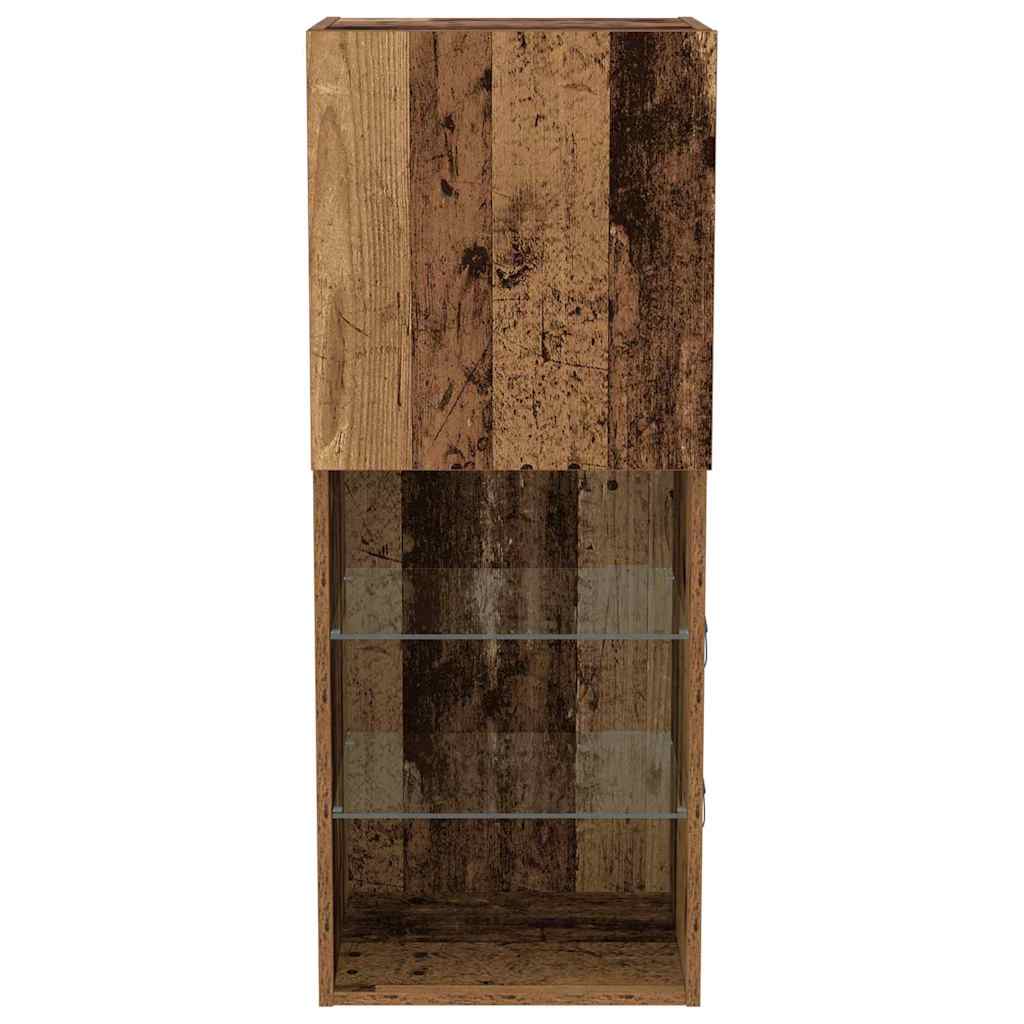 TV-Schrankset mit LED Altholz 40,5 x 30 x 102 cm Holzwerkstoff