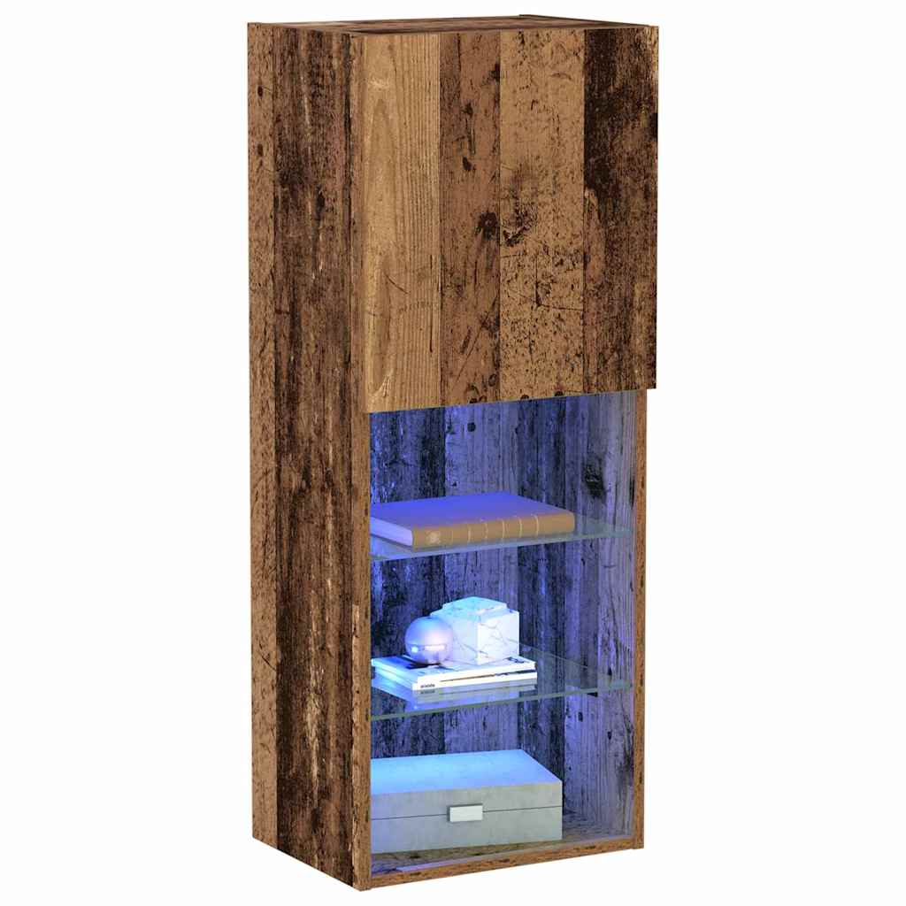 TV-Schrankset mit LED Altholz 40,5 x 30 x 102 cm Holzwerkstoff
