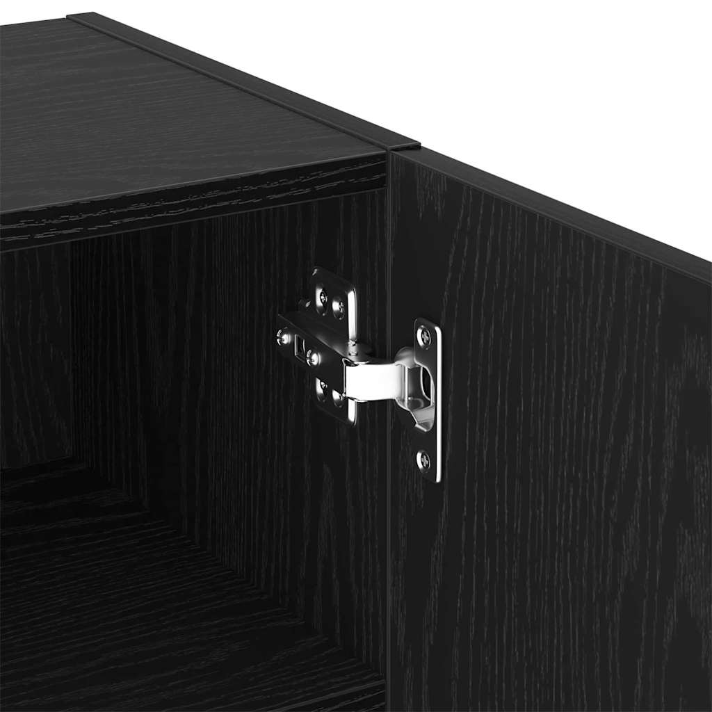 TV-Schrankset mit LED Schwarz Eichen-Optik 40,5 x 30 x 102 cm