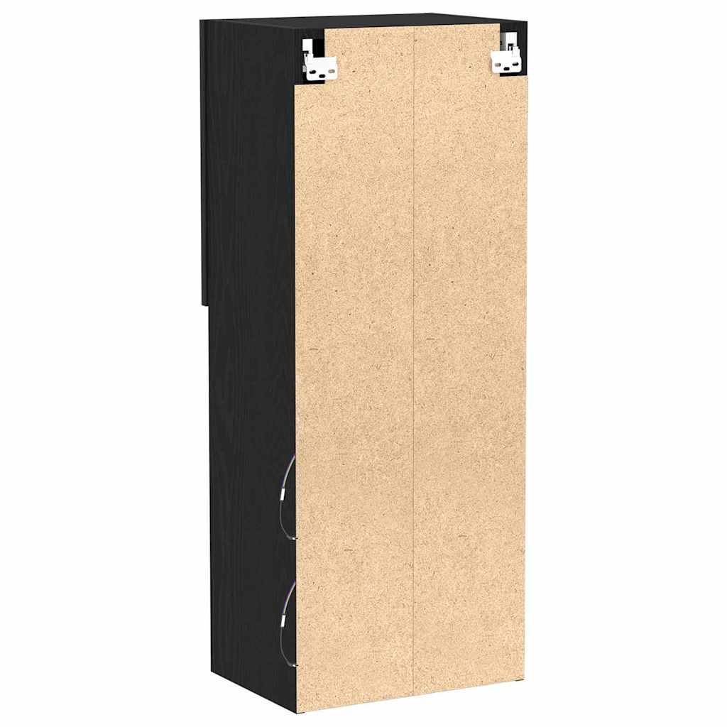 TV-Schrankset mit LED Schwarz Eichen-Optik 40,5 x 30 x 102 cm