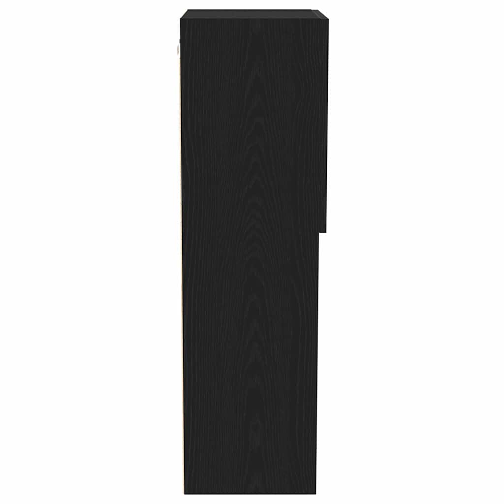 TV-Schrankset mit LED Schwarz Eichen-Optik 40,5 x 30 x 102 cm