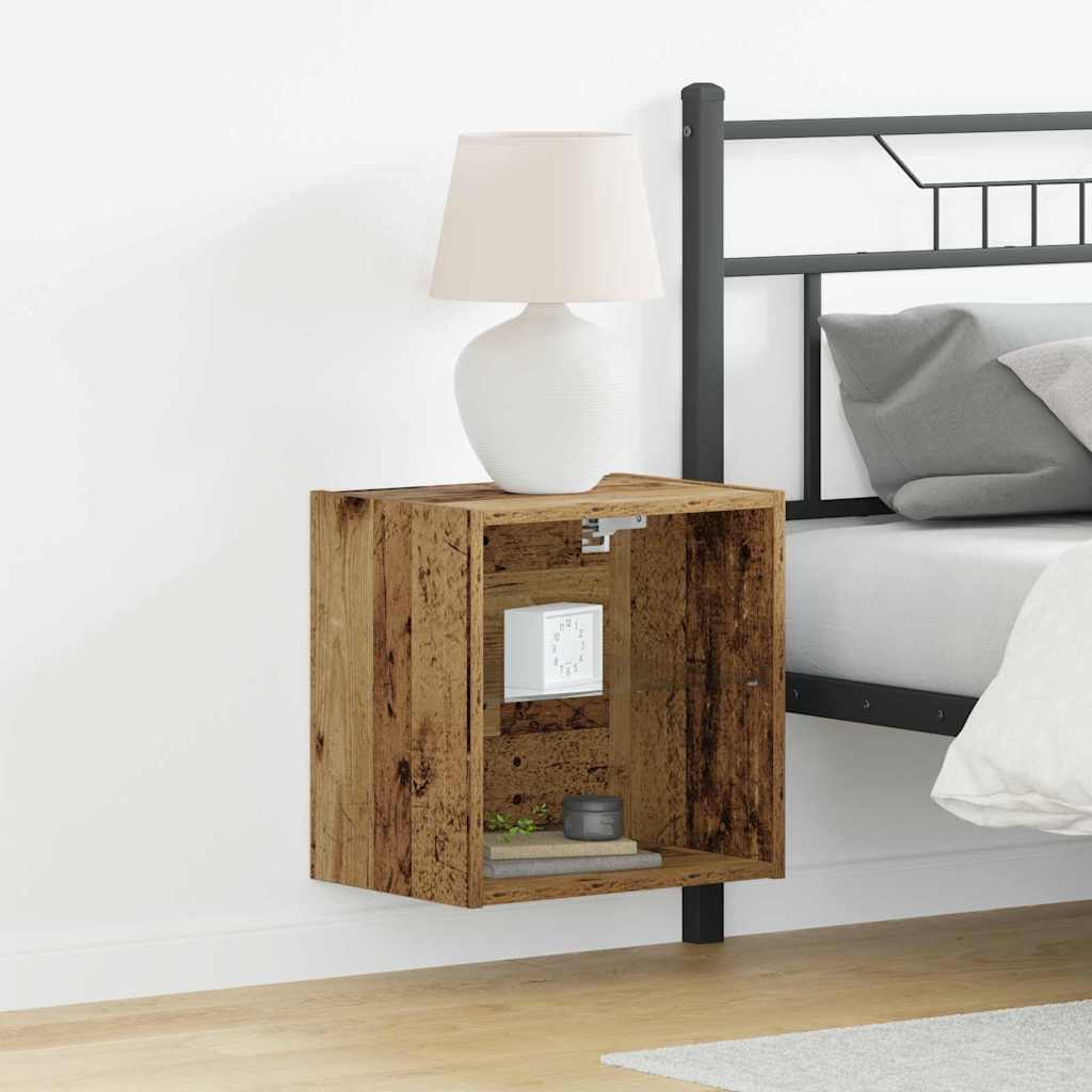 Schwimmendes Regal mit LED-Licht Braun 40 x 28,5 x 40 cm