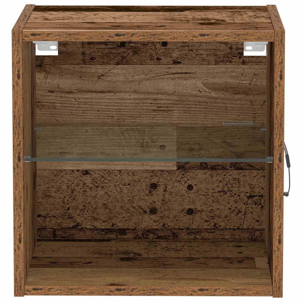 Schwimmendes Regal mit LED-Licht Braun 40 x 28,5 x 40 cm