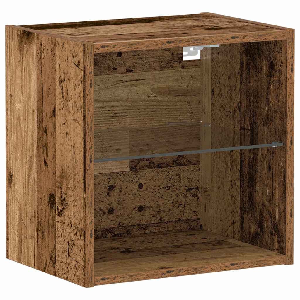Schwimmendes Regal mit LED-Licht 2 pcs Braun 40 x 28,5 x 40 cm