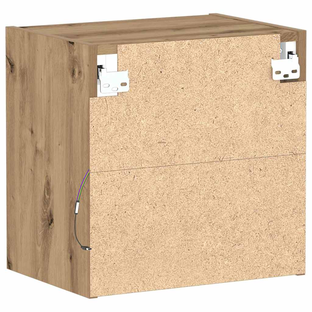 Schwimmendes Regal mit LED-Licht Braun 40 x 28,5 x 40 cm
