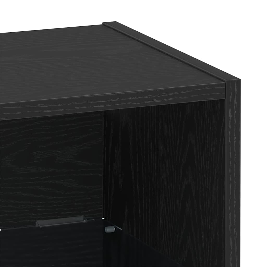 Schwimmendes Regal mit LED-Licht Schwarz 40 x 28,5 x 40 cm