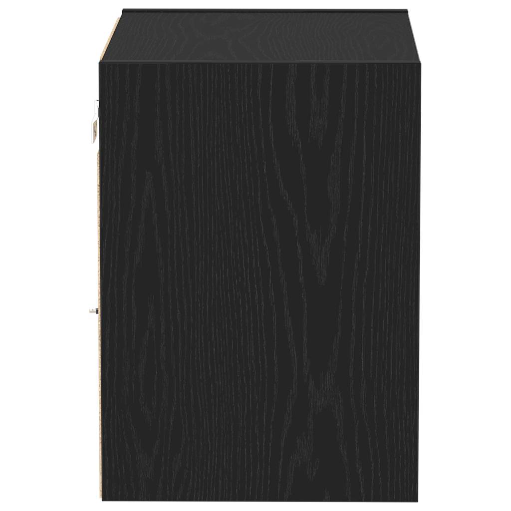 Schwimmendes Regal mit LED-Licht 2 pcs Schwarz Holzwerkstoff