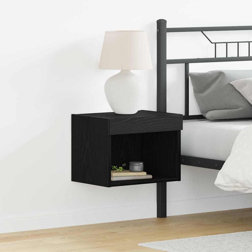 TV-Schrankset mit LED Schwarz Eichen-Optik 40 x 30 x 30 cm