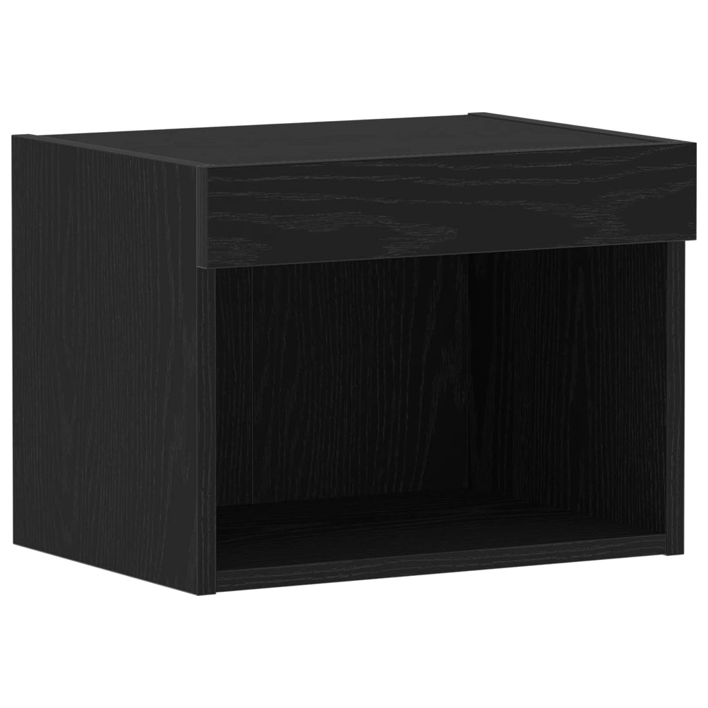 TV-Schrankset mit LED Schwarz Eichen-Optik 40 x 30 x 30 cm