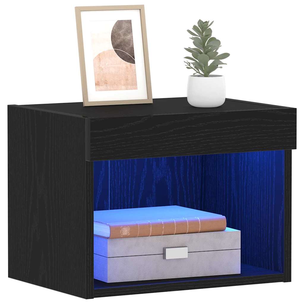TV-Schrankset mit LED Schwarz Eichen-Optik 40 x 30 x 30 cm