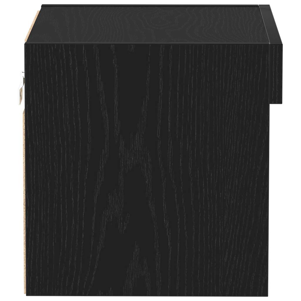 TV-Schrankset mit LED Schwarz Eichen-Optik 40 x 30 x 30 cm