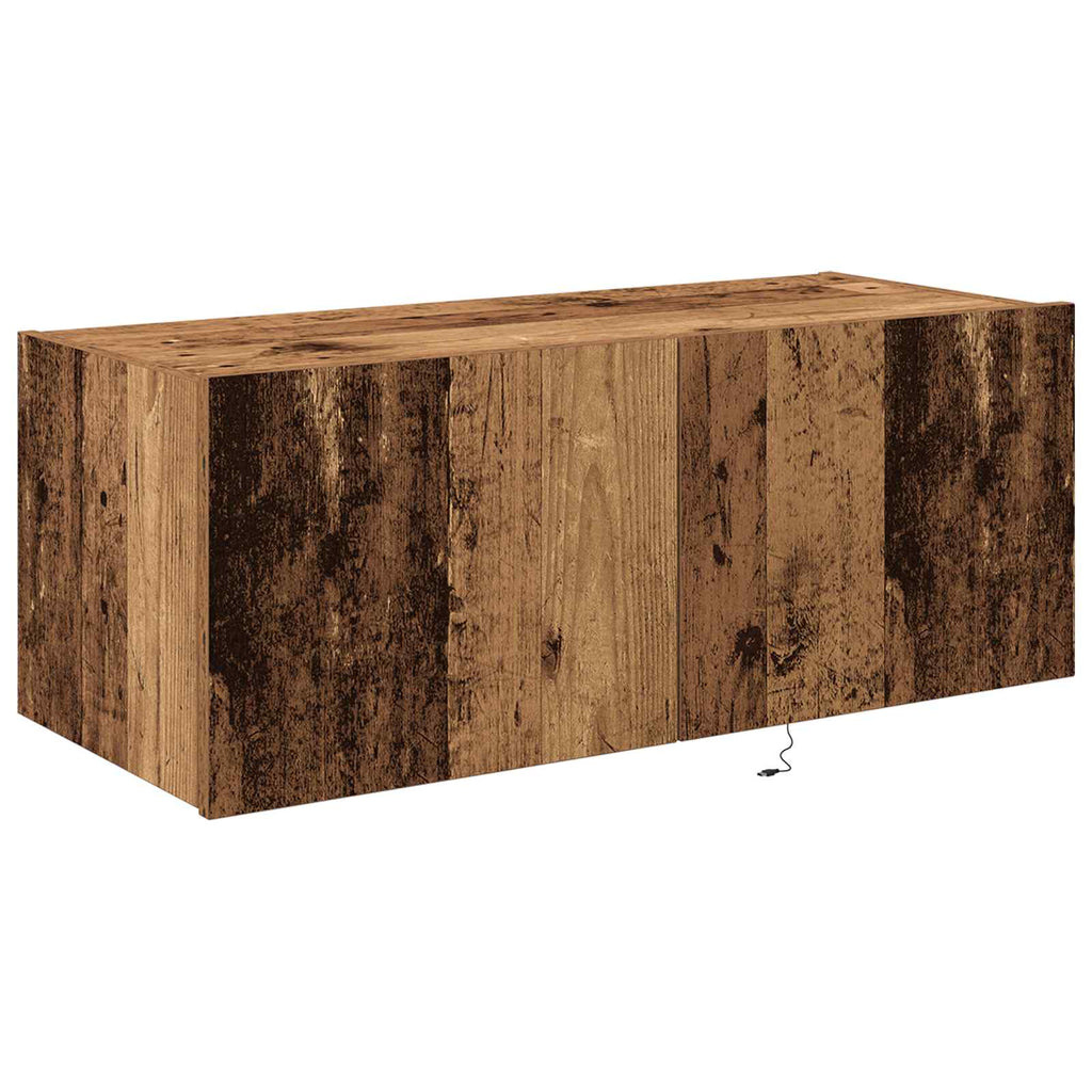 TV-Wandschrank mit LED Altholz 80 x 35 x 31 cm Holzwerkstoff