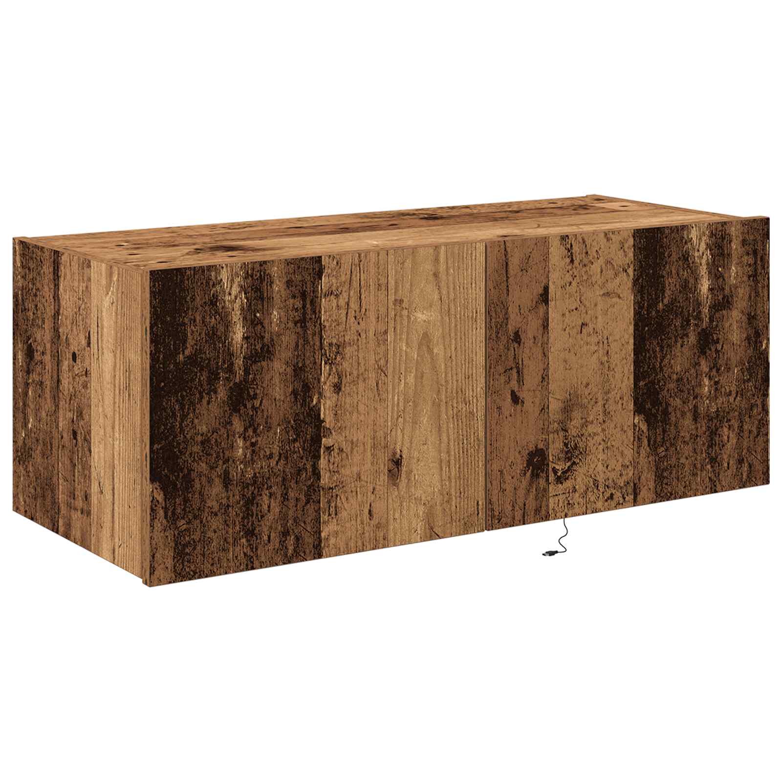 TV-Wandschrank mit LED Altholz 80 x 35 x 31 cm Holzwerkstoff