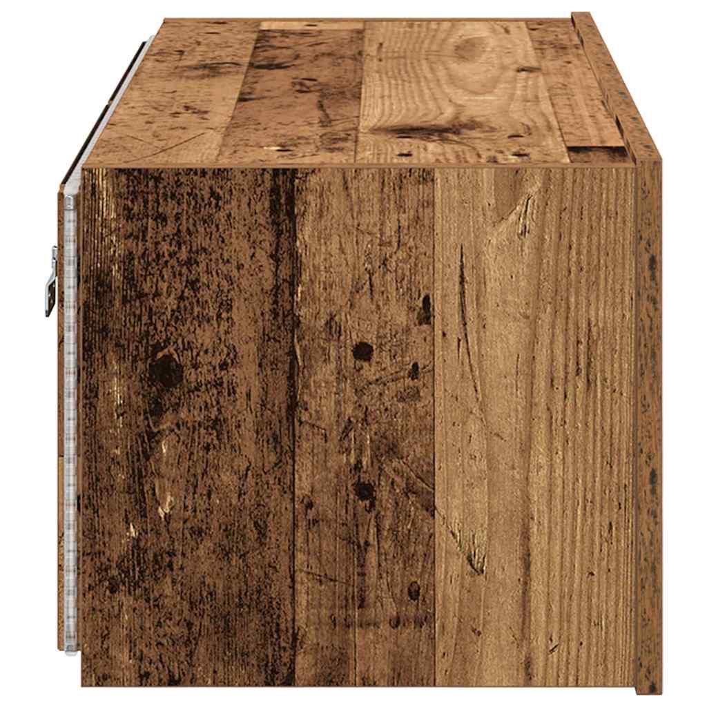 TV-Wandschrank mit LED Altholz 80 x 35 x 31 cm Holzwerkstoff