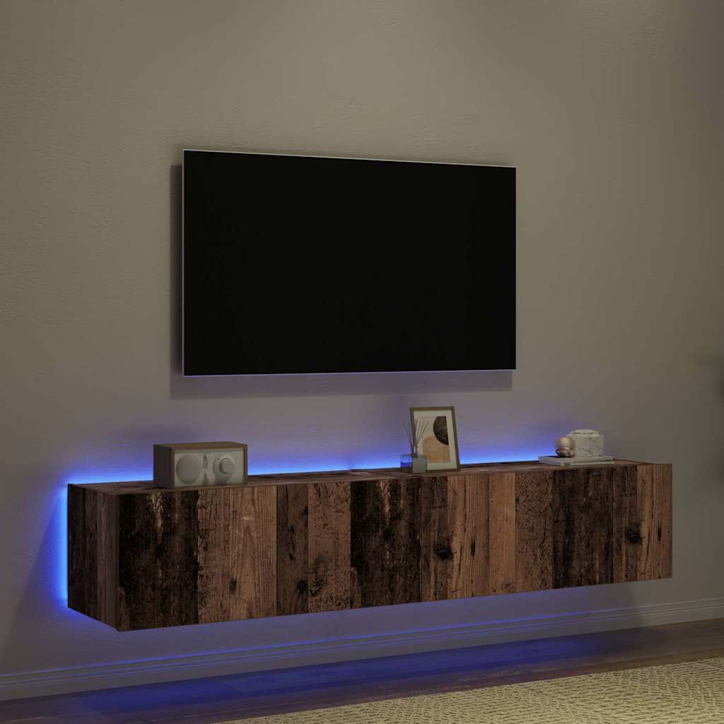 TV-Wandschrank 2 pcs Altholz 80 x 35 x 31 cm Holzwerkstoff