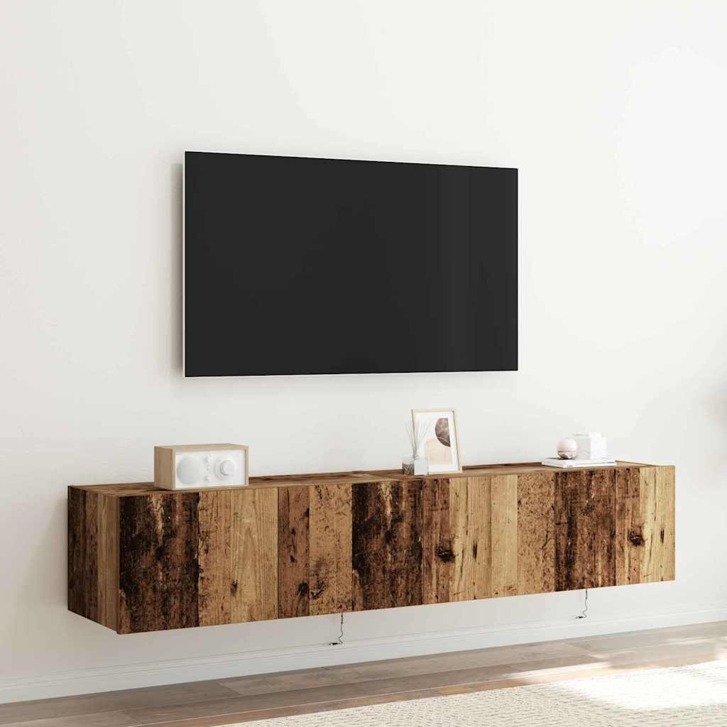 TV-Wandschrank 2 pcs Altholz 80 x 35 x 31 cm Holzwerkstoff