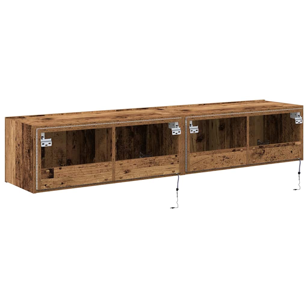 TV-Wandschrank 2 pcs Altholz 80 x 35 x 31 cm Holzwerkstoff