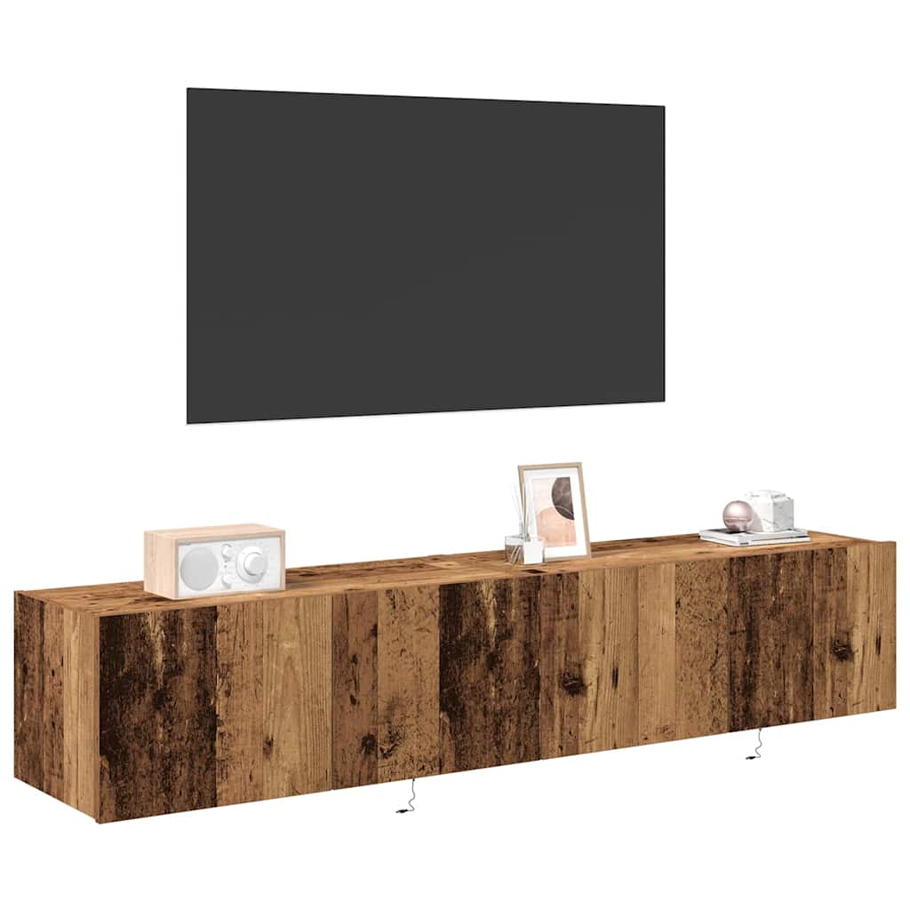 TV-Wandschrank 2 pcs Altholz 80 x 35 x 31 cm Holzwerkstoff