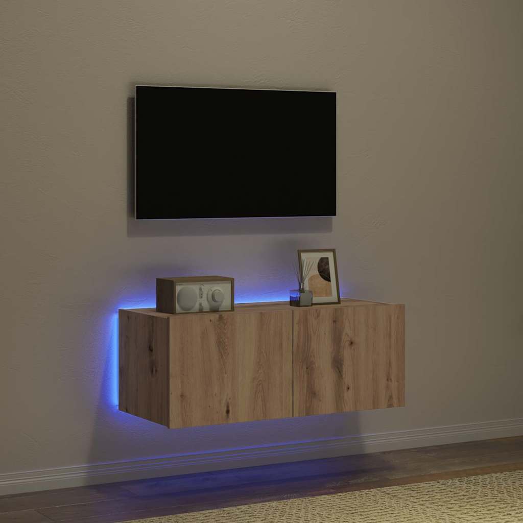 TV-Wandschrank Artisan-Eiche 80 x 35 x 31 cm Holzwerkstoff
