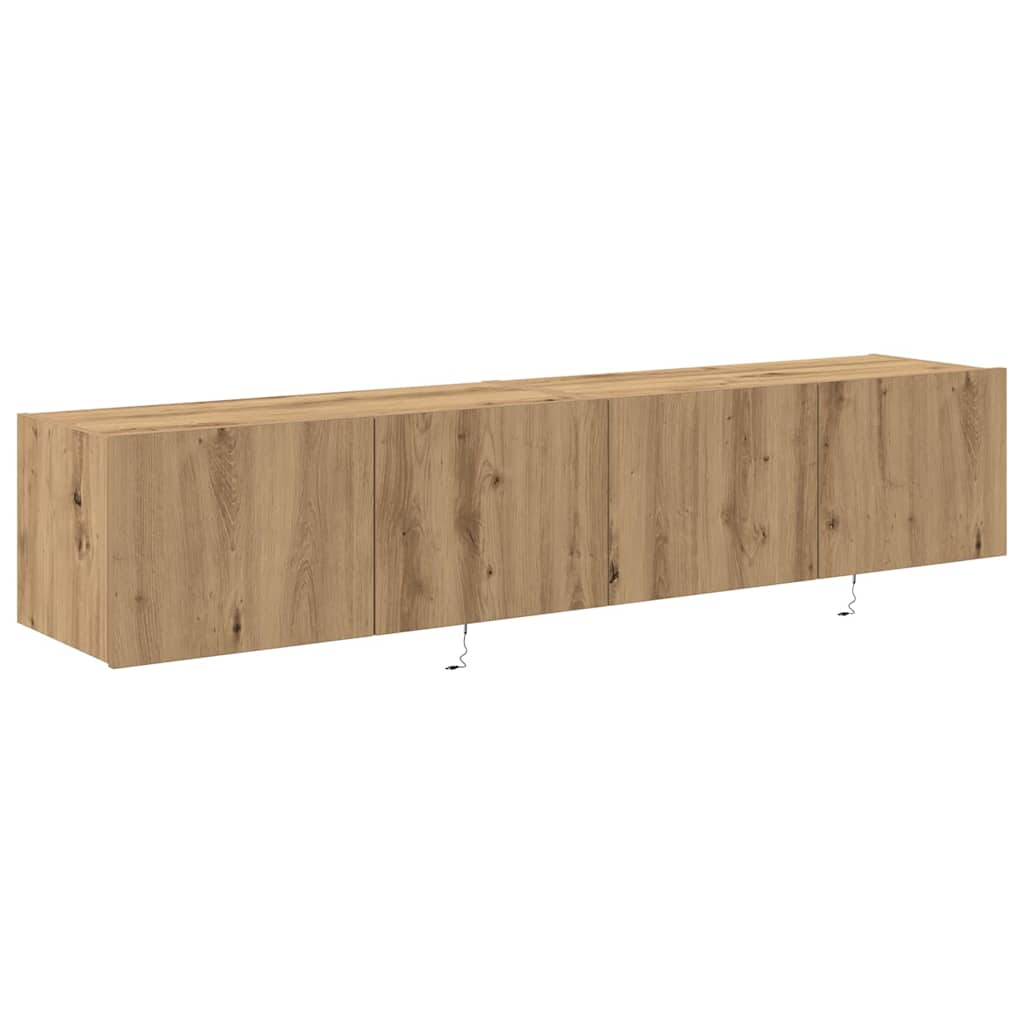 TV-Wandschrank mit LED 2 pcs Artisan-Eiche 80 x 35 x 31 cm