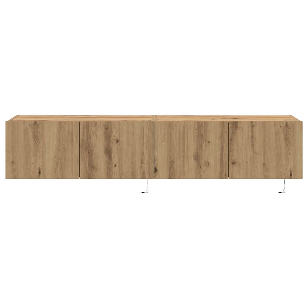 TV-Wandschrank mit LED 2 pcs Artisan-Eiche 80 x 35 x 31 cm