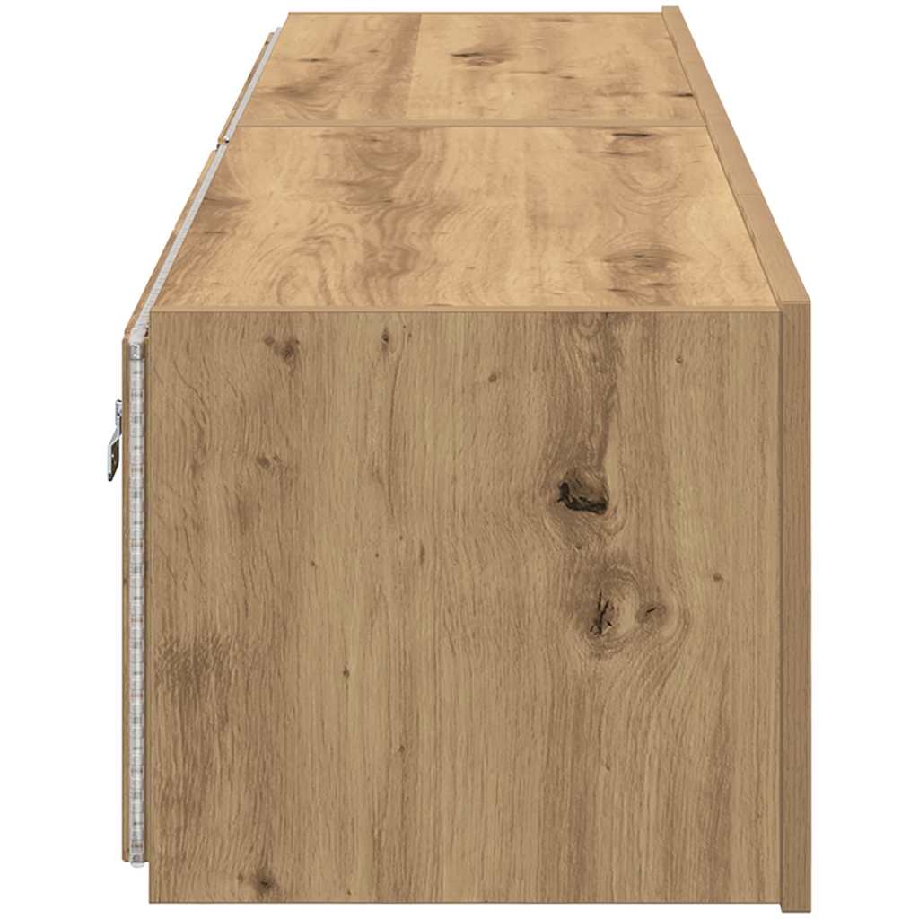 TV-Wandschrank mit LED 2 pcs Artisan-Eiche 80 x 35 x 31 cm