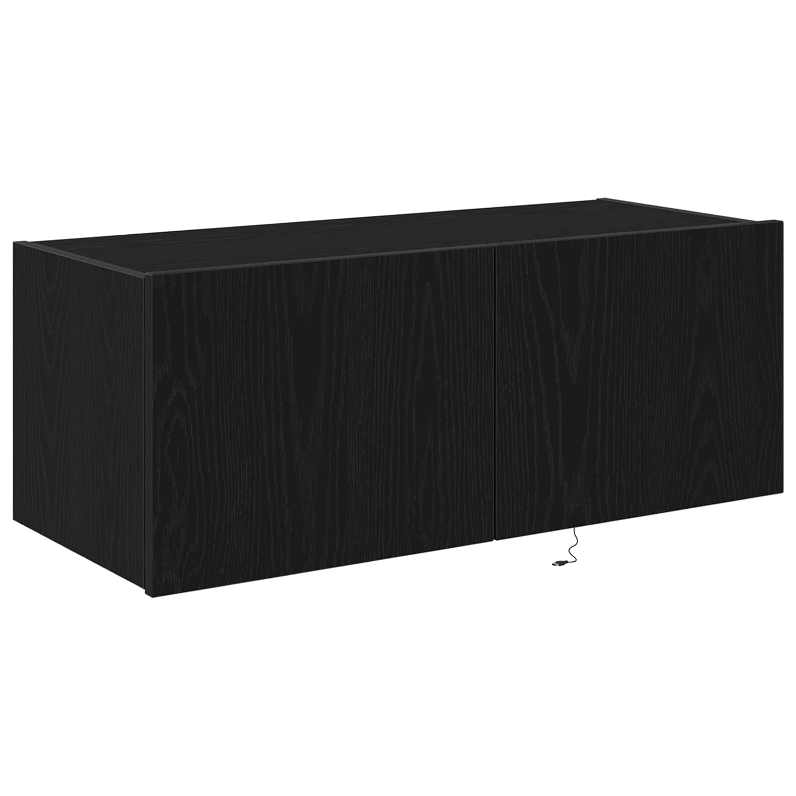 TV-Wandschrank mit LED Schwarz Eichen-Optik 80 x 35 x 31 cm