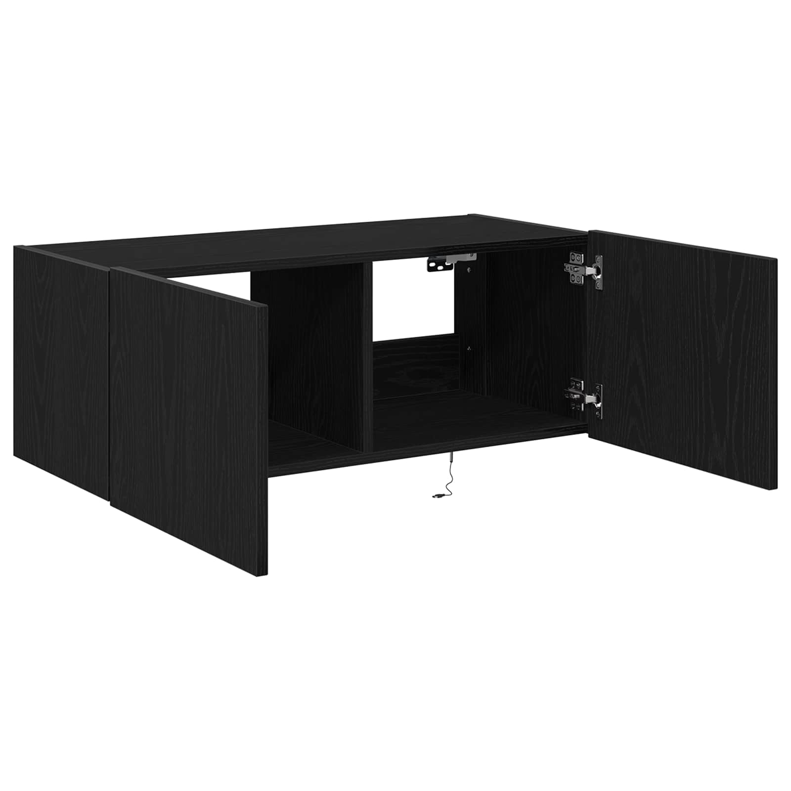 TV-Wandschrank mit LED Schwarz Eichen-Optik 80 x 35 x 31 cm