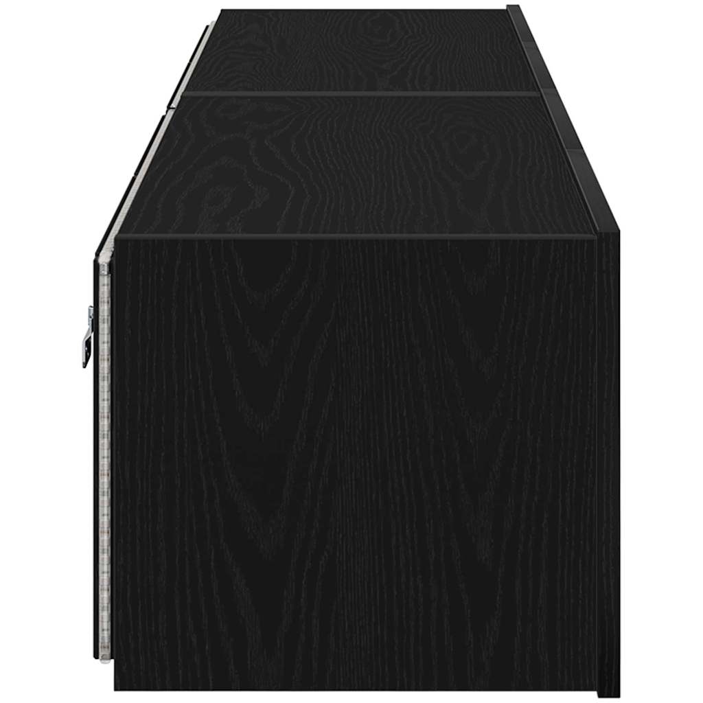 TV-Wandschrank 2 pcs Schwarz Eichen-Optik 80 x 35 x 31 cm