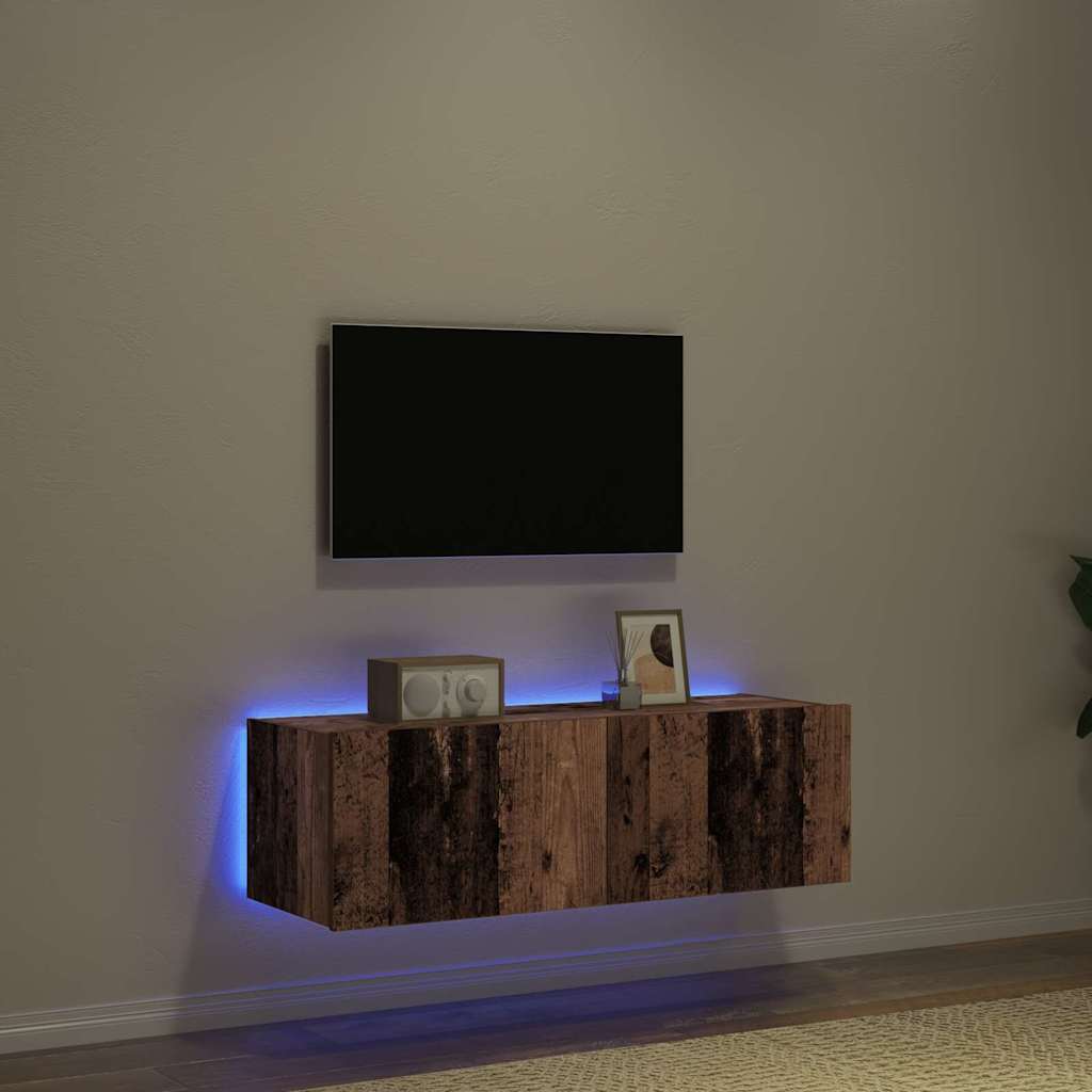 TV-Wandschrank 2 pcs Altholz 100 x 35 x 31 cm Holzwerkstoff