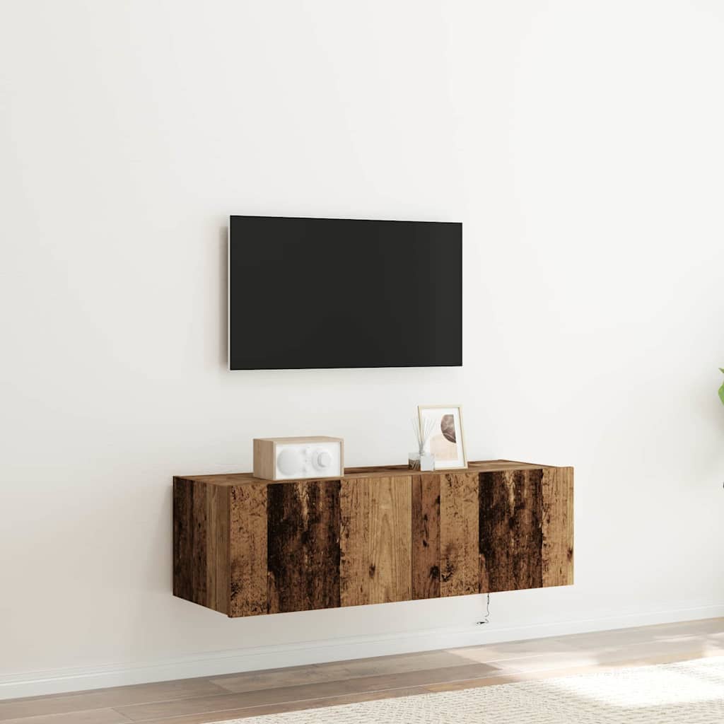 TV-Wandschrank 2 pcs Altholz 100 x 35 x 31 cm Holzwerkstoff