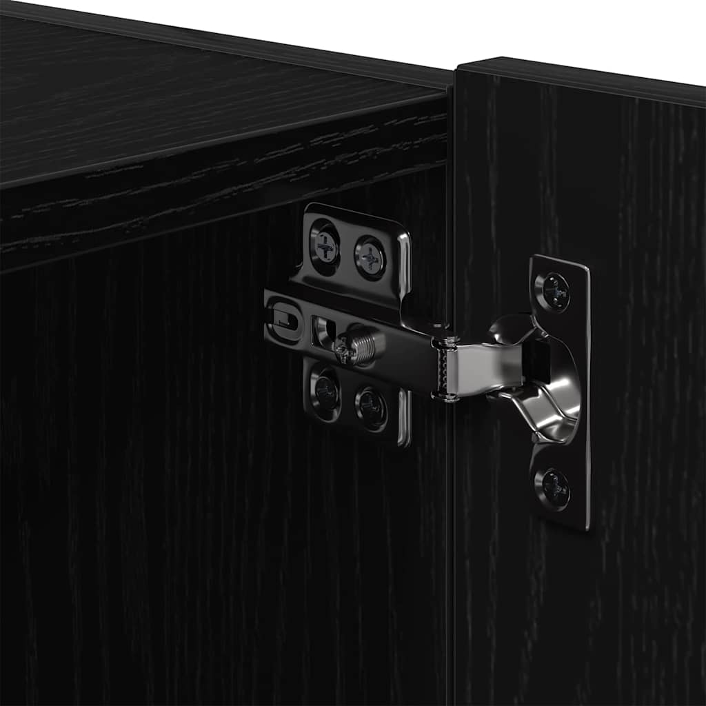 TV-Wandschrank 2 pcs Schwarz Eichen-Optik 100 x 35 x 31 cm