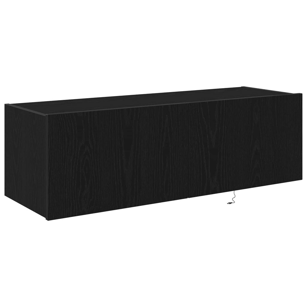 TV-Wandschrank 2 pcs Schwarz Eichen-Optik 100 x 35 x 31 cm