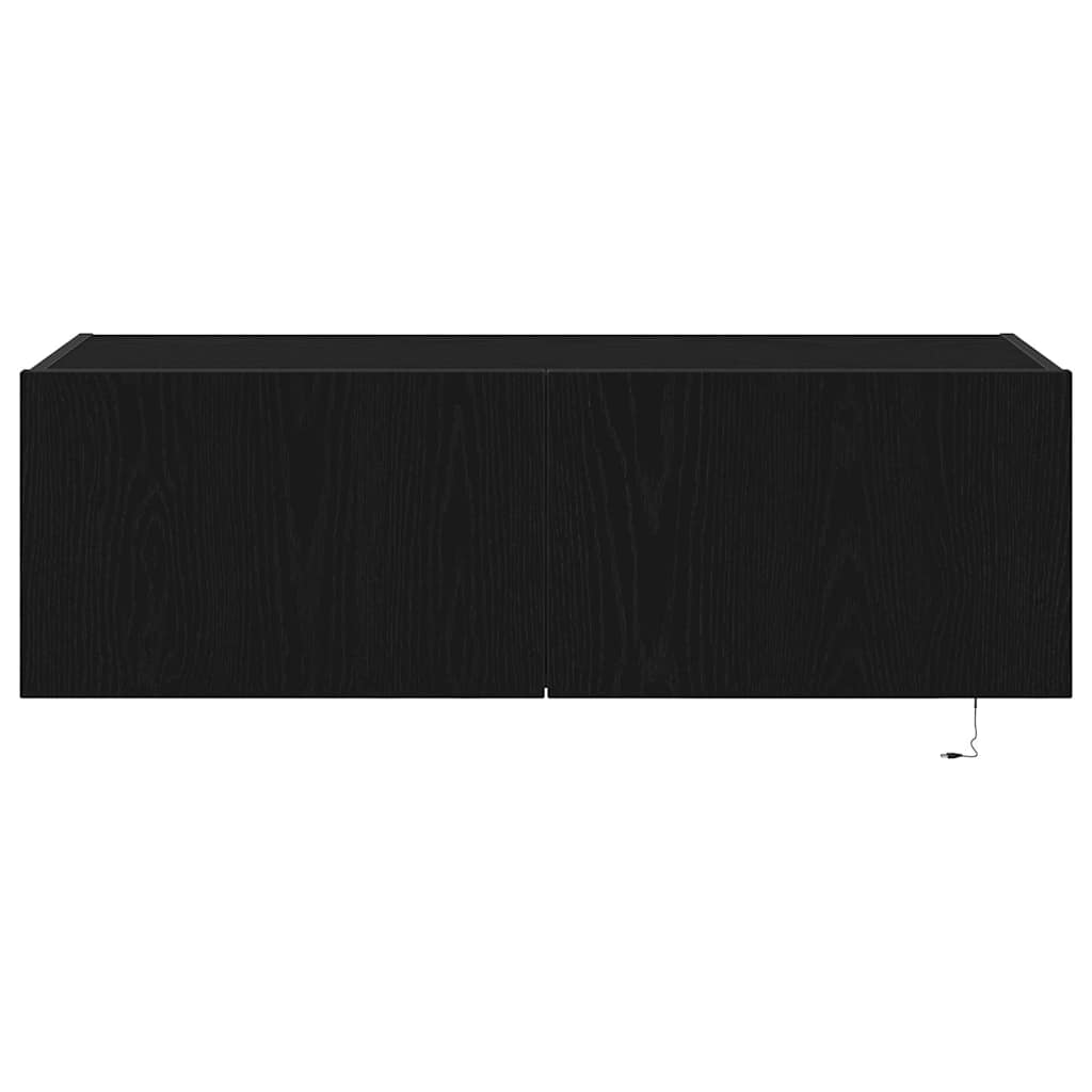 TV-Wandschrank 2 pcs Schwarz Eichen-Optik 100 x 35 x 31 cm