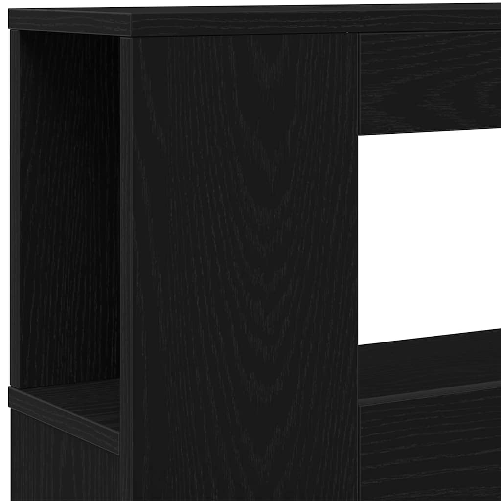LED Kopfteil Schwarz Eichen-Optik 120 x 18,5 x 103,5 cm