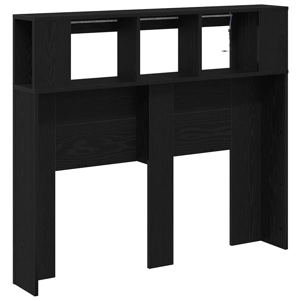 LED Kopfteil Schwarz Eichen-Optik 120 x 18,5 x 103,5 cm