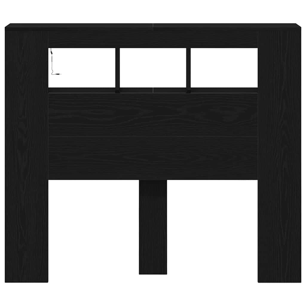 LED Kopfteil Schwarz Eichen-Optik 120 x 18,5 x 103,5 cm