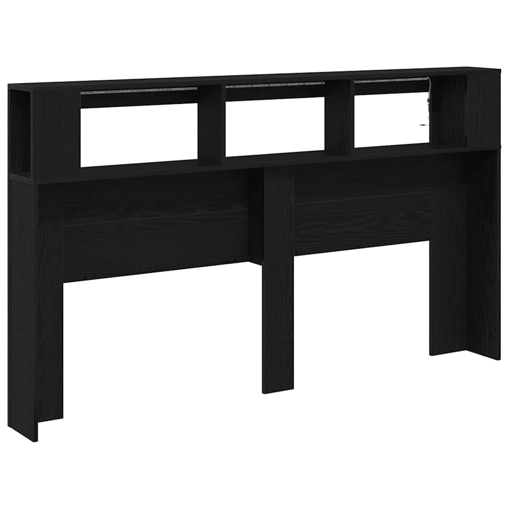 LED Kopfteil Schwarz Eichen-Optik 180 x 18,5 x 103,5 cm