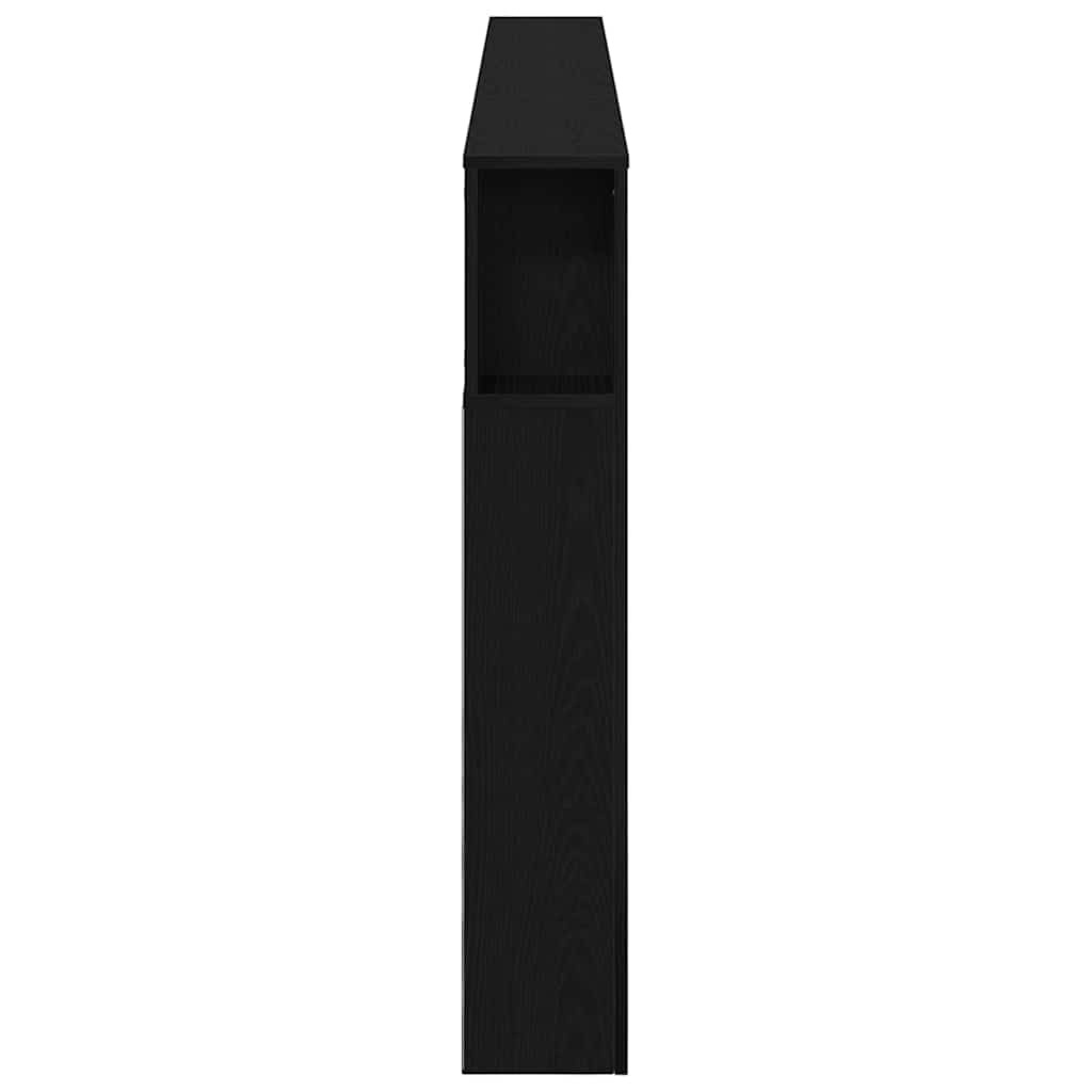 LED Kopfteil Schwarz Eichen-Optik 220 x 18,5 x 103,5 cm