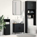 Waschbeckenschrank mit Tür Schwarz Eichen-Optik 60 x 30 x 60 cm
