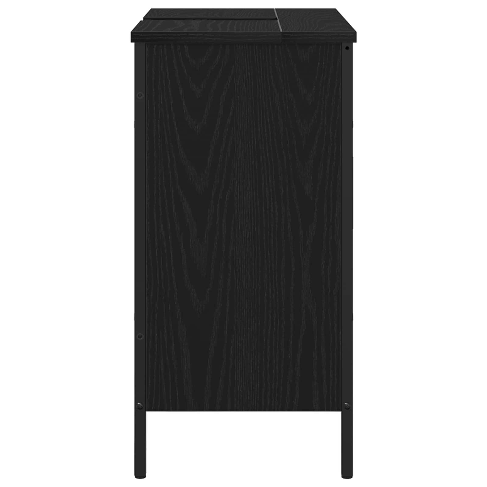 Waschbeckenschrank mit Tür Schwarz Eichen-Optik 60 x 30 x 60 cm