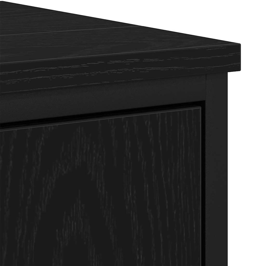 Waschbeckenschrank mit Tür Schwarz Eichen-Optik 80 x 30 x 60 cm