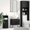 Waschbeckenschrank mit Tür Schwarz Eichen-Optik 60 x 30 x 60 cm