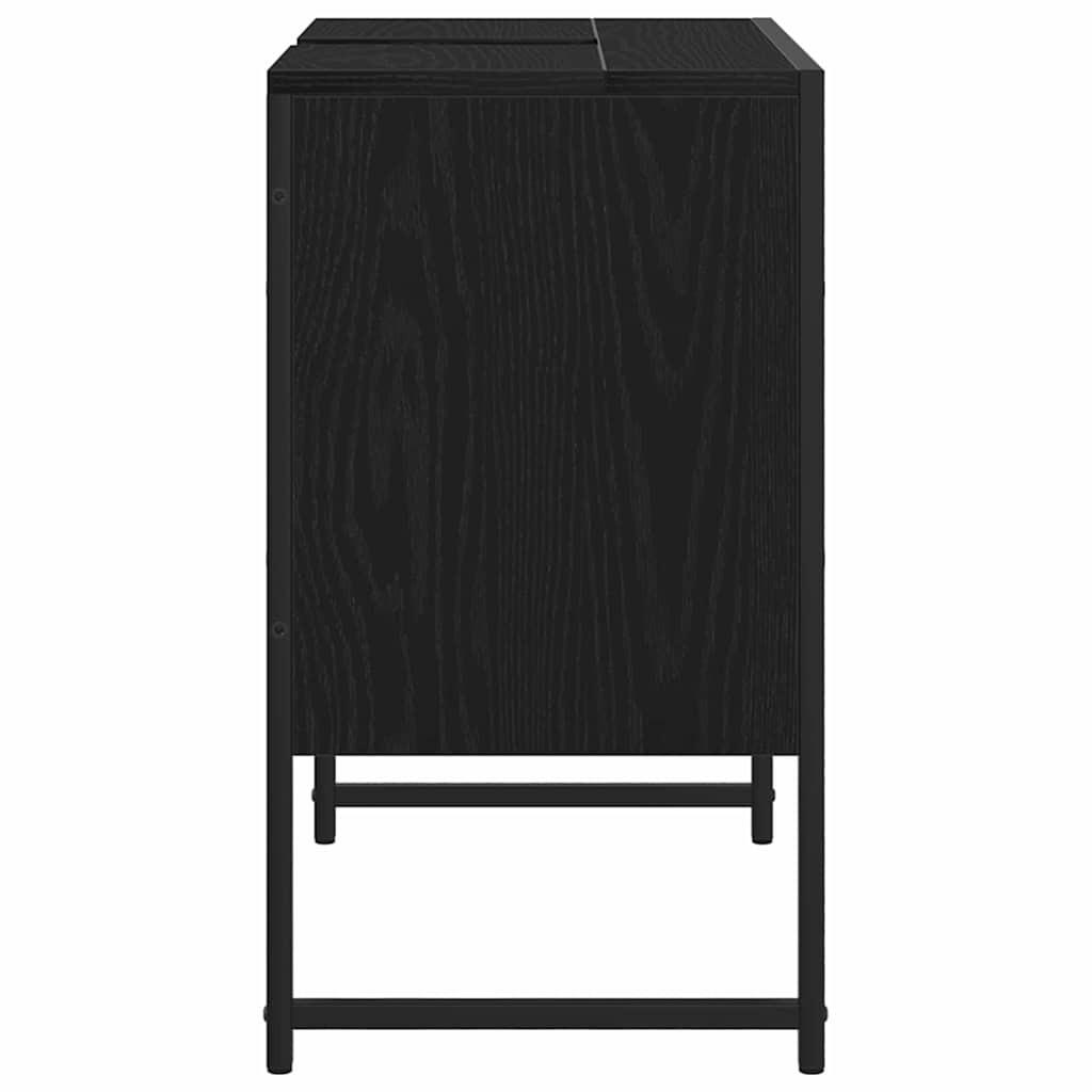 Waschbeckenschrank mit Tür Schwarz Eichen-Optik 60 x 30 x 60 cm