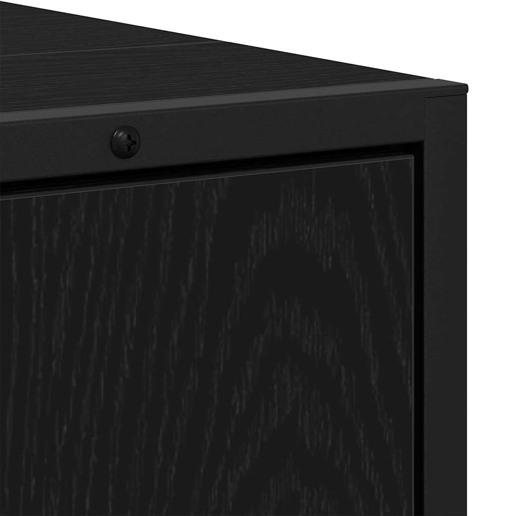 Waschbeckenschrank mit Tür Schwarz Eichen-Optik 80 x 30 x 60 cm